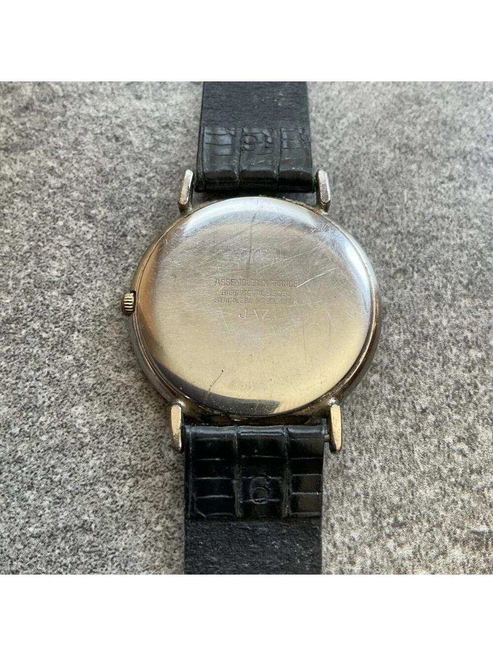 Vintage Jaz Paris Womens Watch 31mm Silver Tone Case Roman Numeral Dial D5